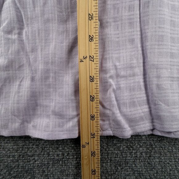 Tommy Bahama Linen Blend Purple Button Up Shirt Men Long Sleeve Large Woven - Picture 4 of 13